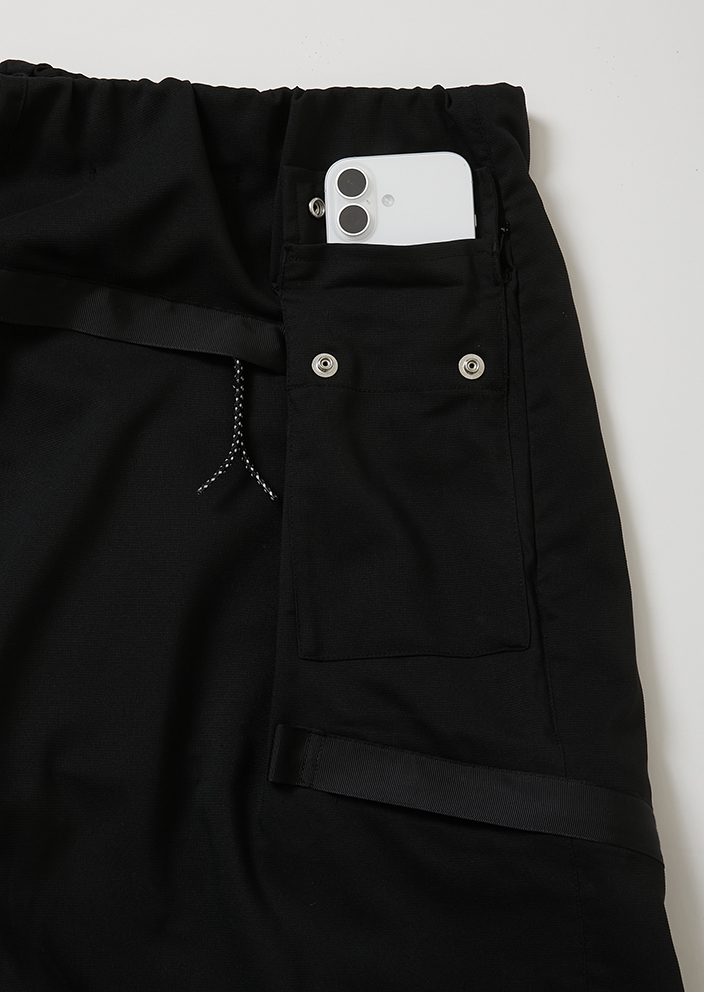 KREVA×ALMOSTBLACKのWOVEN TWO TUCK NINJA WIDE PANTS