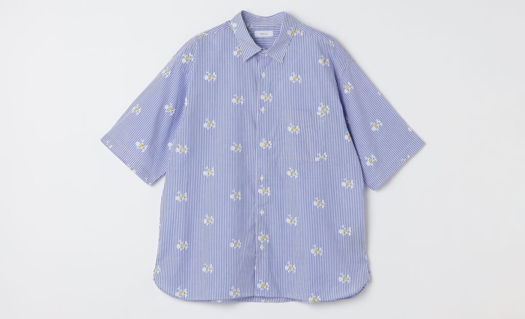 SHIPS any_グリッター プリント レギュラー ハーフスリーブ シャツ