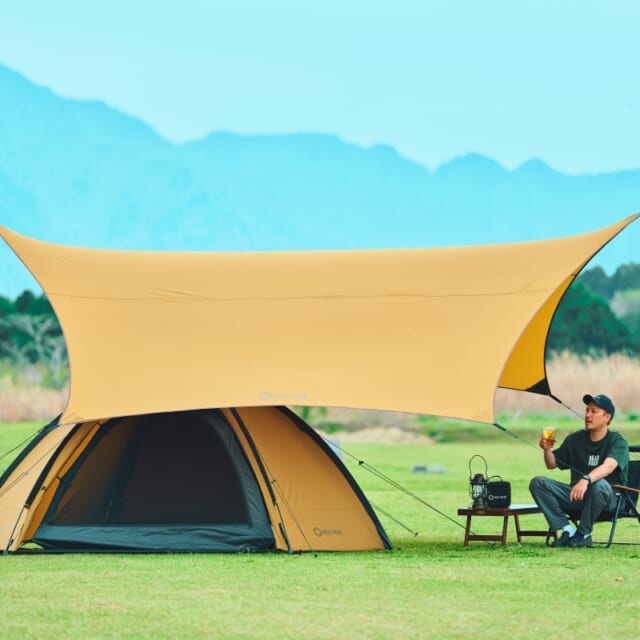 ヒルズフィールドから登場の新作ヘキサタープは、5mのワイドサイズと