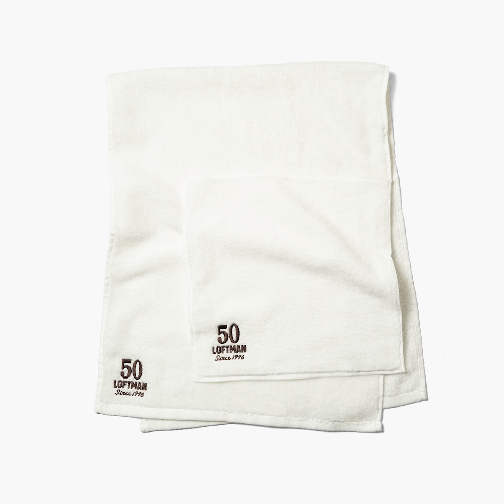 LOFTMAN×THING FABRICS 50TH TIP TOP 365 FACE TOWEL ¥2750、50TH TIP TOP 365 HAND TOWEL