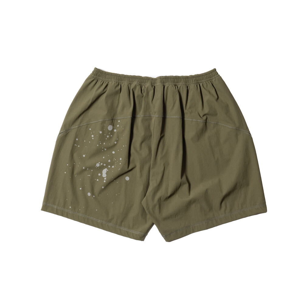 TRAINING SHORTS "SPLATTER REFLECTION"オリーブ