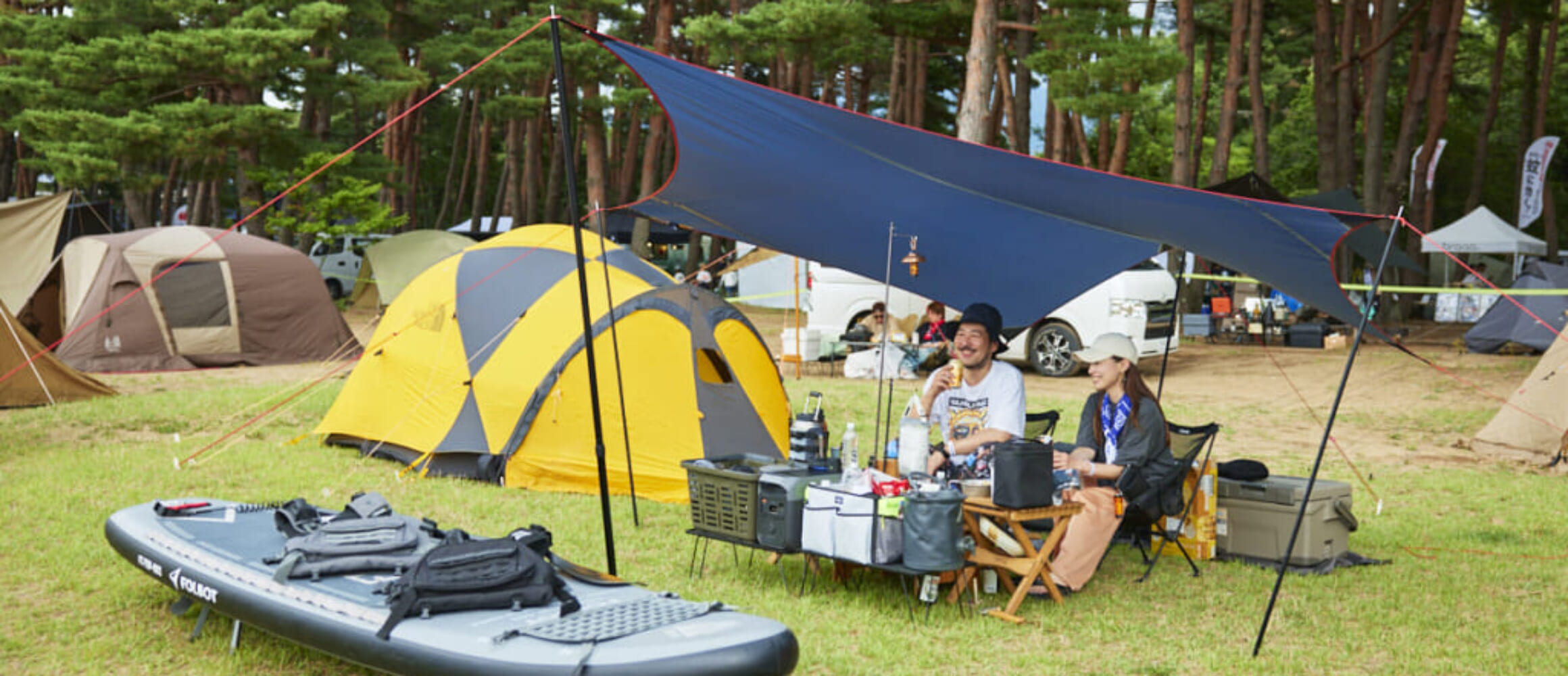 SUP インフレータブルセット　キャンプ　２人　直接の引き取り3,000円値引き 夏を満喫！水濡れ前提のSUPキャンプでチルタイムも快適。（GO OUT CAMP