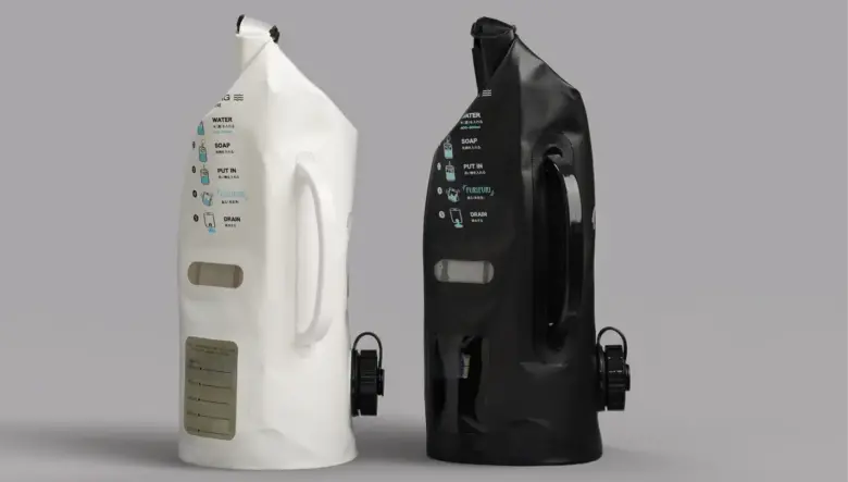 “振る”洗濯器。キャンプの悩みを解決する画期的ウォッシュバッグがMakuakeで発売中。