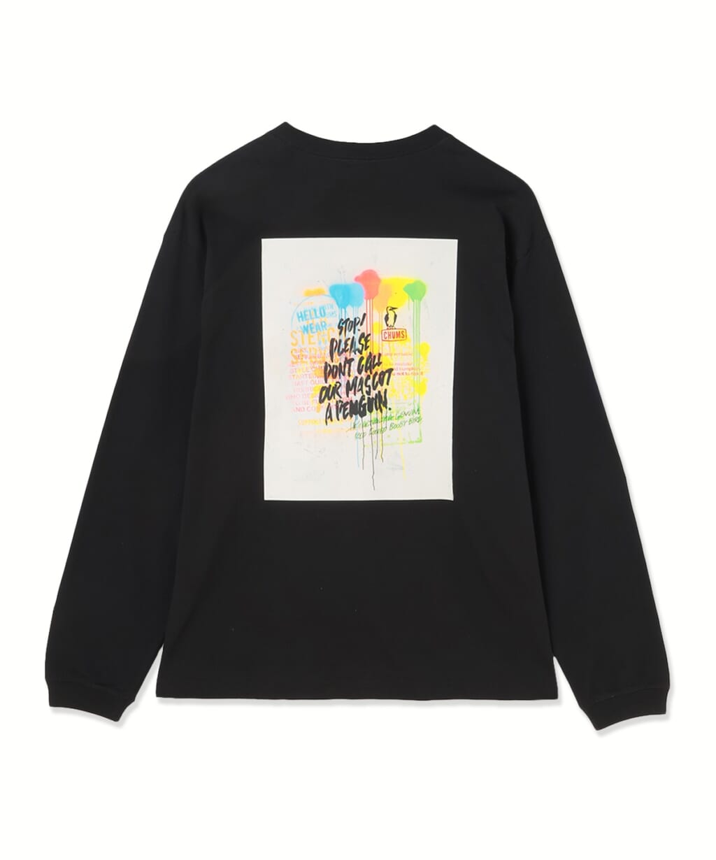 チャムスの守矢努 Stencil Spray Art L/S T-Shirt