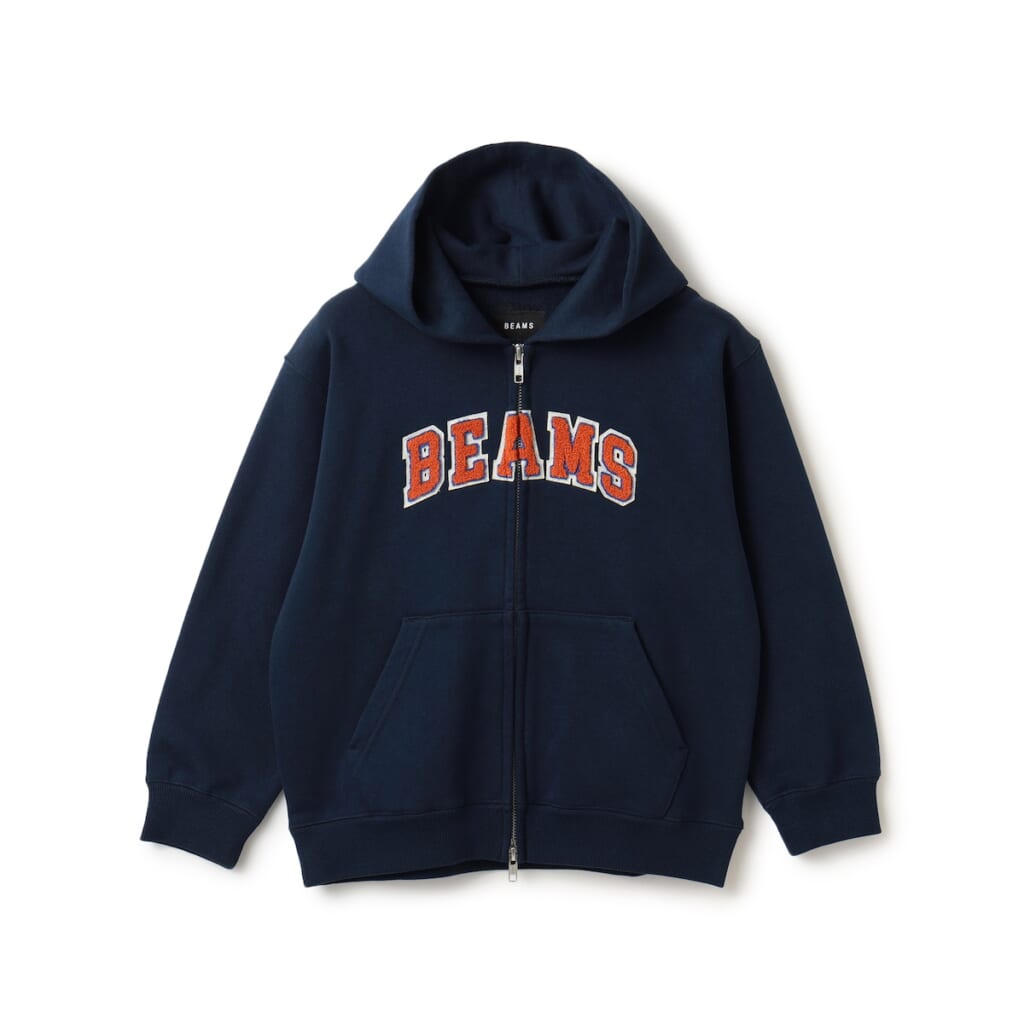 BEAMS meets こども ビームスのBEAMS ロゴ ベーシック フルジップフーディ