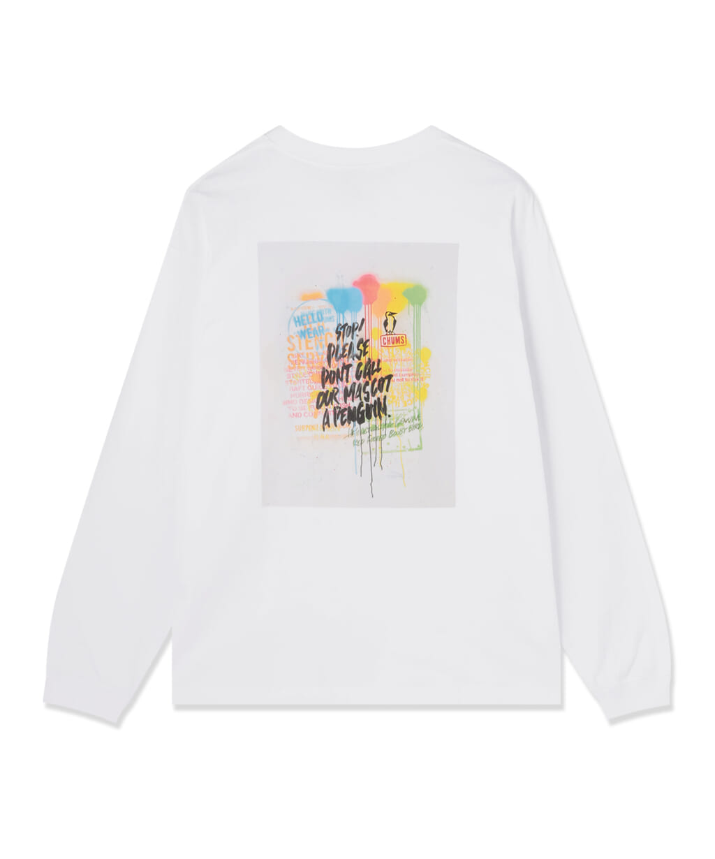 チャムスの守矢努 Stencil Spray Art L/S T-Shirt