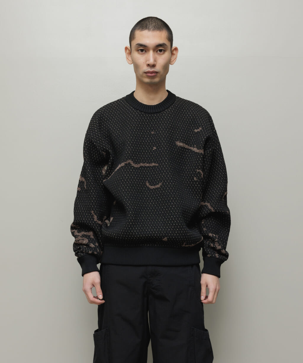 bal JACQUARD PATTERN CREWNECK SWEATER