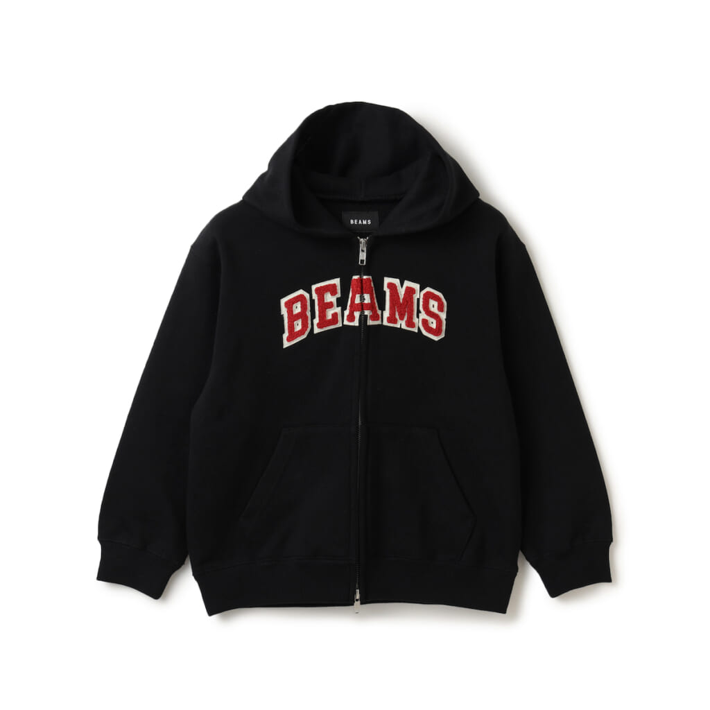BEAMS meets こども ビームスのBEAMS ロゴ ベーシック フルジップフーディ