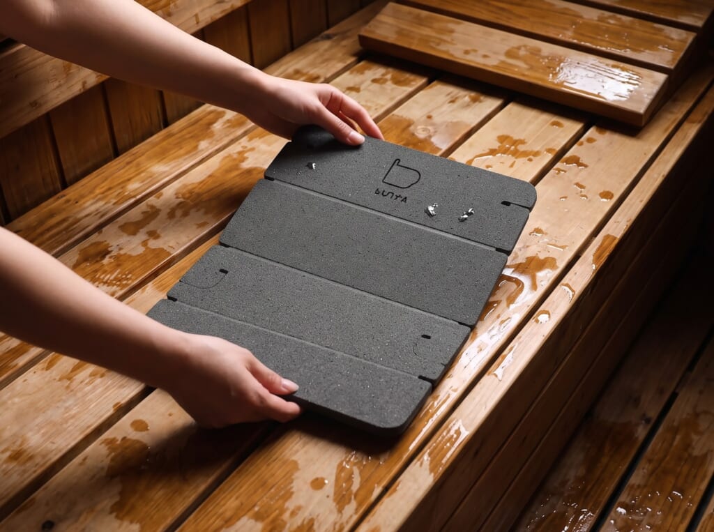 shikimono portable for sauna 展開使用シーン