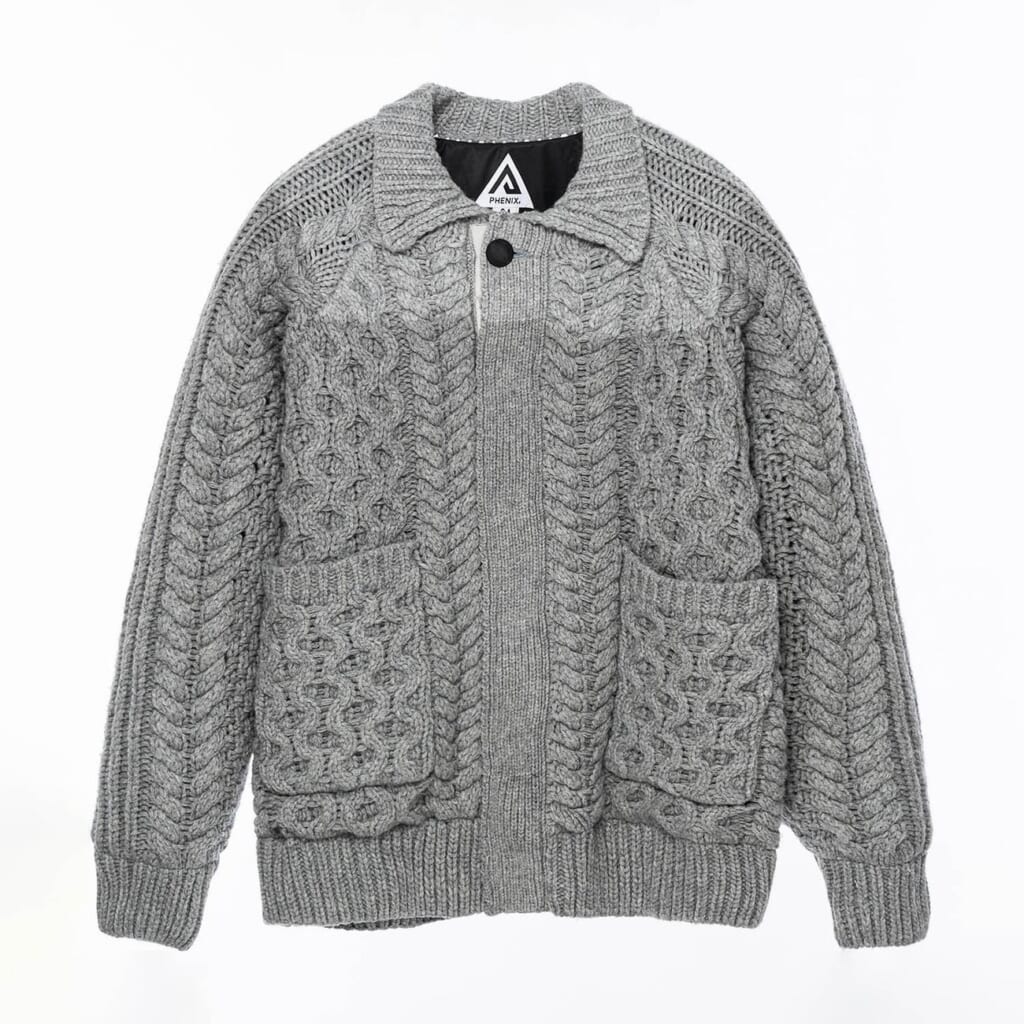 PHENIX AERO STILL MERINO WOOL GRADATION KNIT CARDIGAN