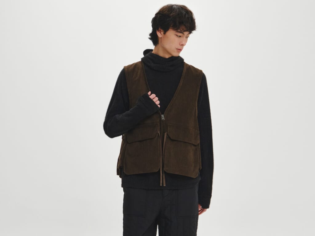 Corduroy Freece Vest着画