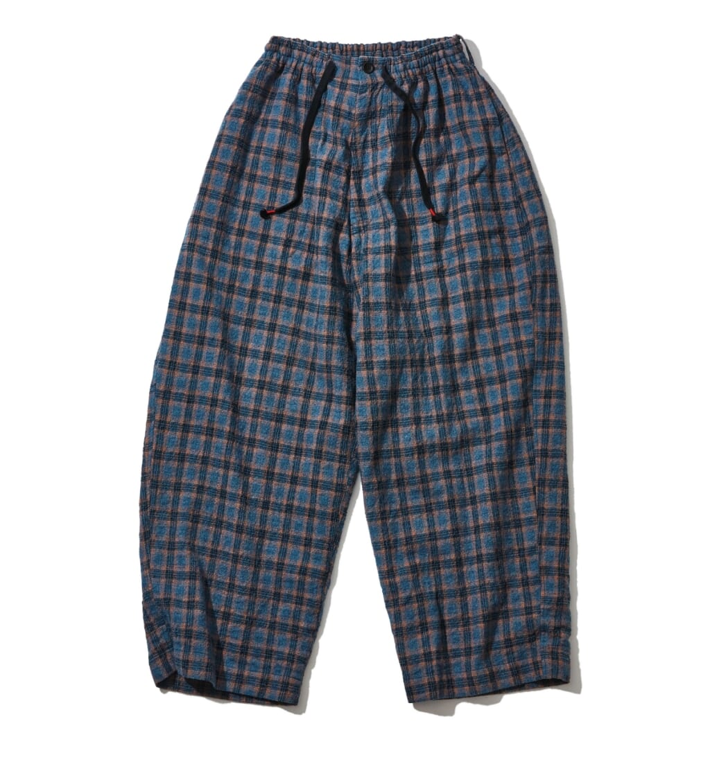 SOWBOW／Check Wool Wide EZ Pants
